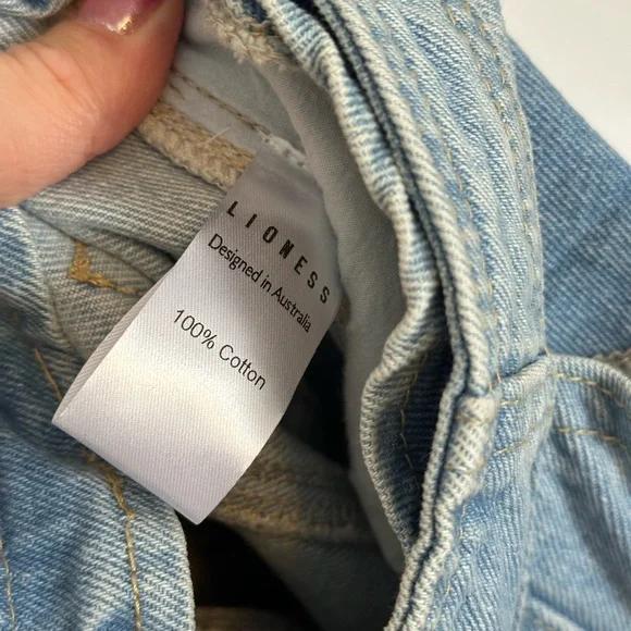 Lioness Daydream Tie Up Jean / Sky Blue Lace-Up Wide Leg Jeans - Picture 6 of 14